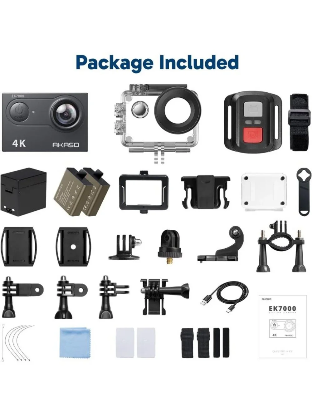 4K Ultra HD Action Camera, 20MP, WiFi, Waterproof, EIS, Remote Control, 4X Zoom